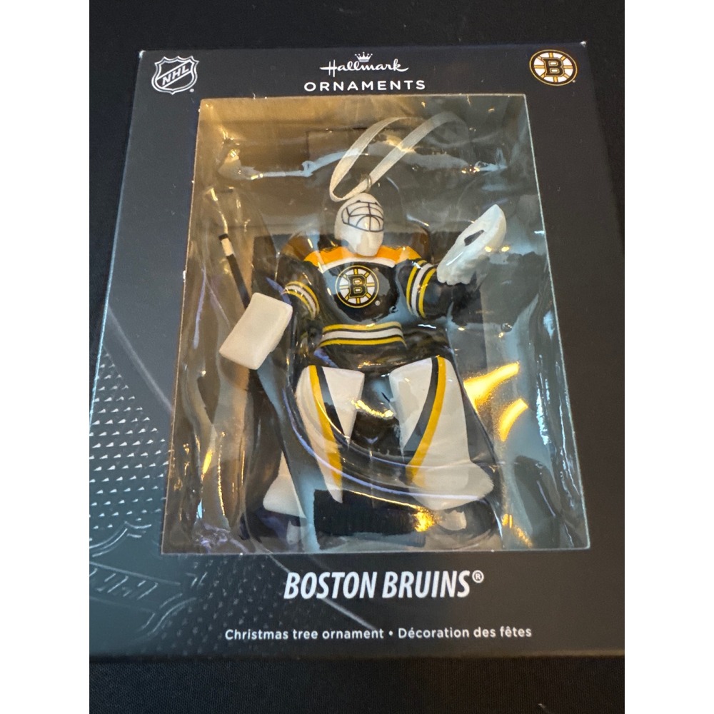 Hallmark NHL Boston Bruins Goalie Christmas Tree Ornament Hockey Fan Gift NIB